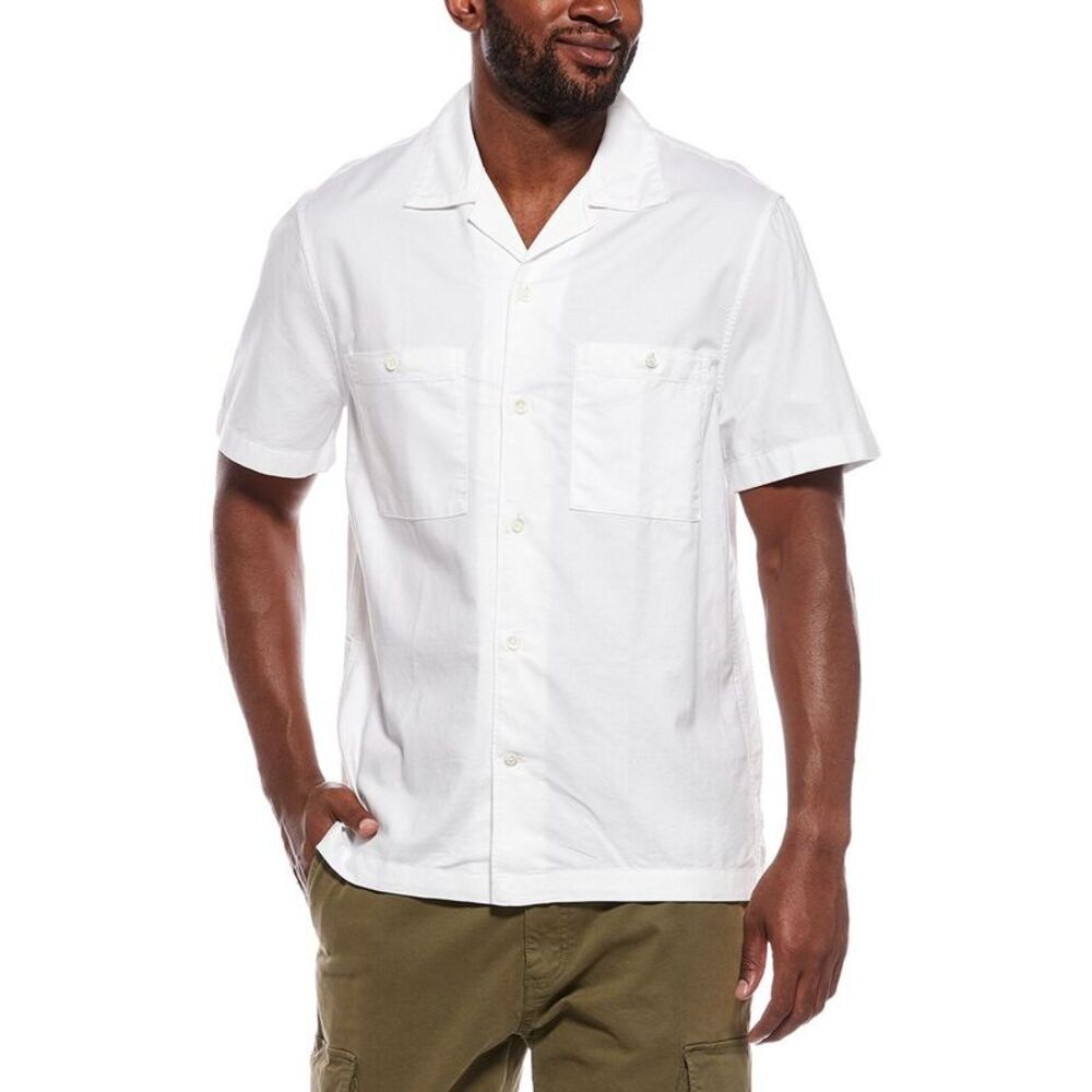 Madewell Mens  Camp Collar Short Sleeve Shirt, White